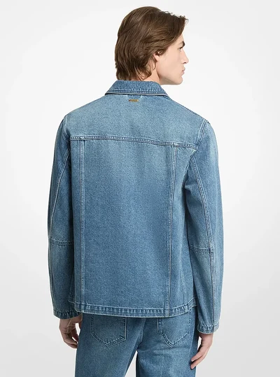 Michael Kors Mens Denim Chore Jacket, DUSK BLUE WASH