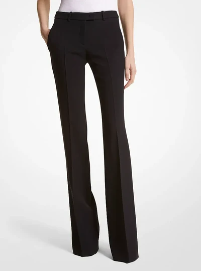 Michael Kors Collection Haylee Double Crepe Sablé Flared Trousers, Black