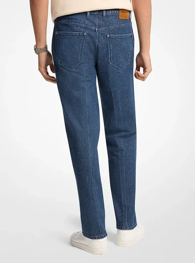 Michael Kors Mens Finn Straight-Fit Stretch Denim Jeans, RINSE
