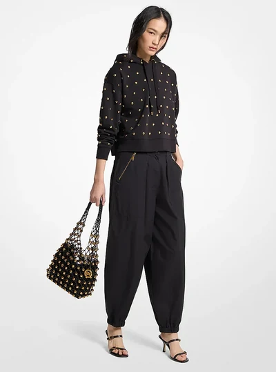 MICHAEL Michael Kors Cotton Poplin Parachute Jogger, Black