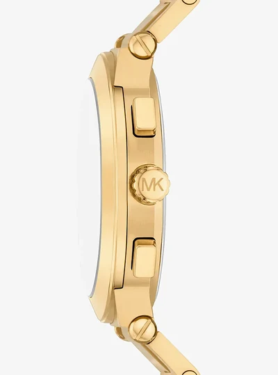 Michael Kors Oversized Billie Gold-Tone Watch and Bracelet Gift Set, GOLD
