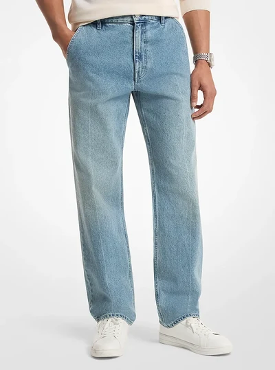 Michael Kors Mens Finn Straight-Fit Stretch Denim Jeans, HORIZONWASH