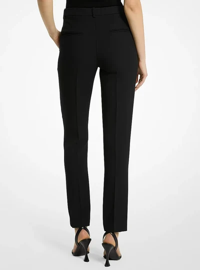 Michael Kors Collection Samantha Double Crepe Sablé Pants, Black