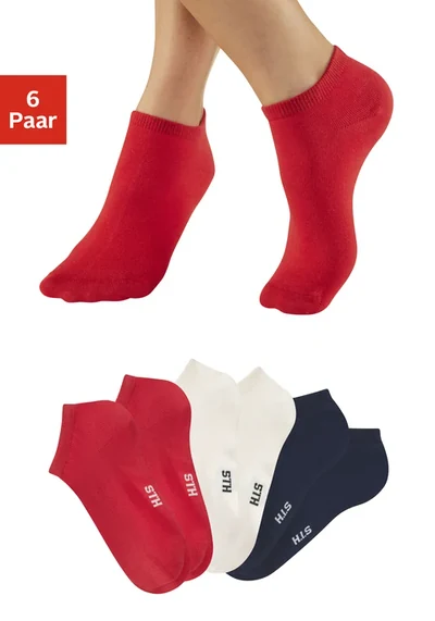 H.I.S Sneakersocken "Damen Sneaker Socken, Geringelte Knöchelsocken, Freizeitsocken", multi-color