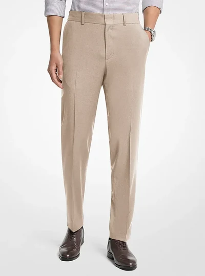 Michael Kors Mens Slim-Fit Wool Blend Pants, Beige