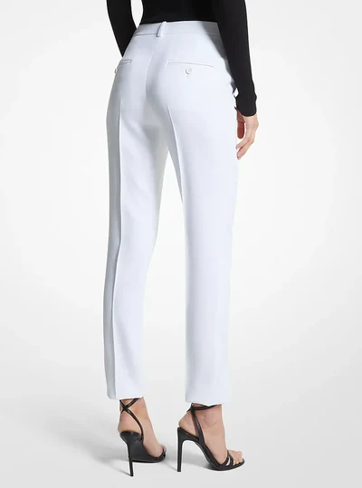Michael Kors Collection Samantha Double Crepe Sablé Pants, OPTIC WHITE
