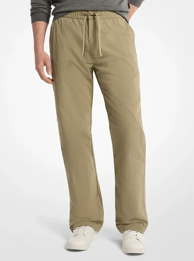Michael Kors Mens Crinkled Nylon Pants, DUSTY SAGE
