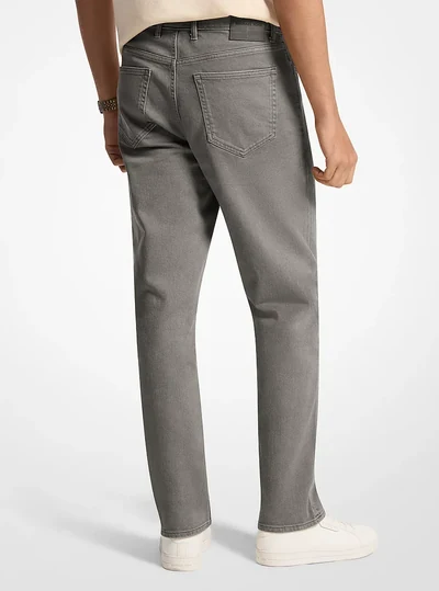 Michael Kors Mens Finn Straight-Fit Stretch Denim Jeans, GUNMETAL