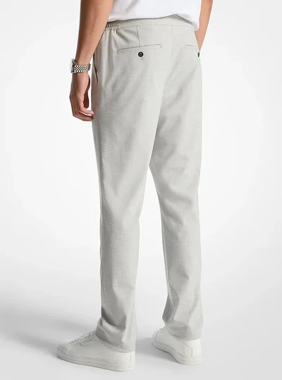 Michael Kors Mens Woven Drawstring Trousers, PEARL GREY