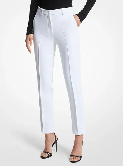 Michael Kors Collection Samantha Double Crepe Sablé Pants, OPTIC WHITE