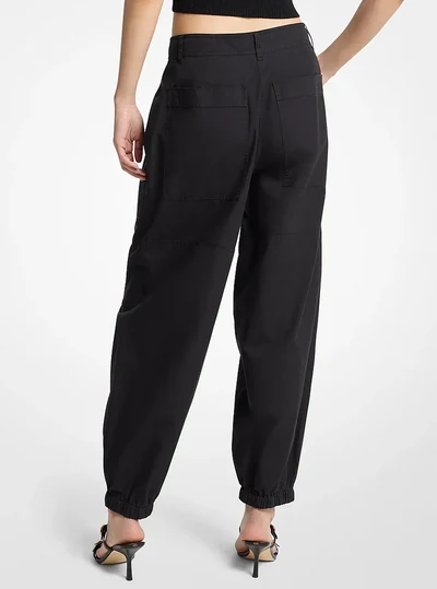 MICHAEL Michael Kors Cotton Poplin Parachute Jogger, Black