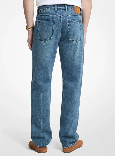 Michael Kors Mens Finn Straight-Leg Denim Jeans, DUSK BLUE WASH