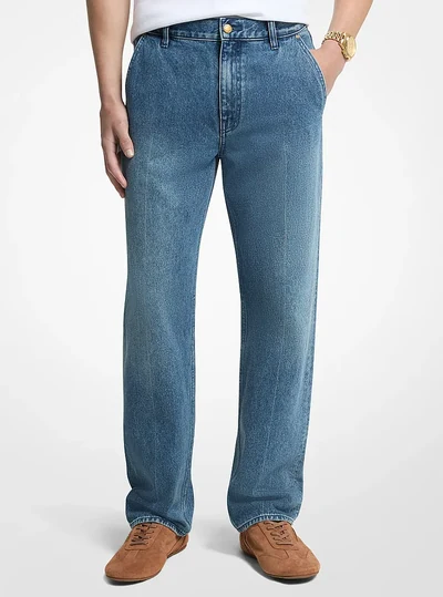 Michael Kors Mens Finn Straight-Leg Denim Jeans, DUSK BLUE WASH