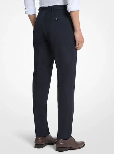 Michael Kors Mens Slim-Fit Dobby Stripe Trousers, Navy