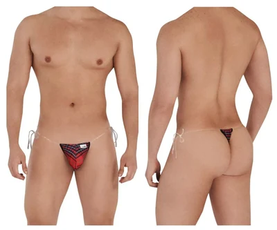 Candyman Men's Underwear 99571X Invisible Micro G-String Color Red Prints, Red Prints