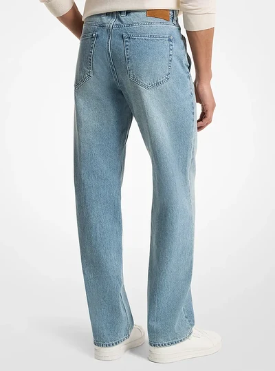 Michael Kors Mens Finn Straight-Fit Stretch Denim Jeans, HORIZONWASH