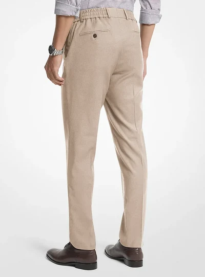 Michael Kors Mens Slim-Fit Wool Blend Pants, Beige