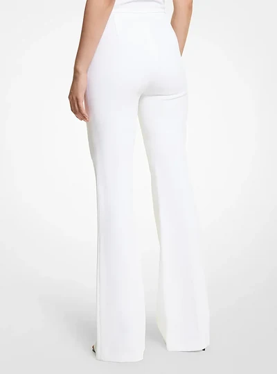 Michael Kors Collection Brooke Double Crepe Sablé Flared Pants, OPTIC WHITE