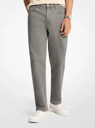 Michael Kors Mens Finn Straight-Fit Stretch Denim Jeans, GUNMETAL