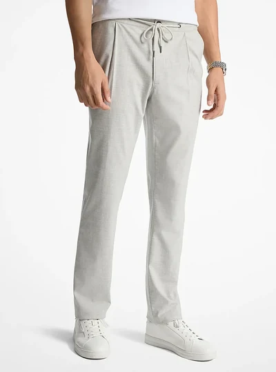 Michael Kors Mens Woven Drawstring Trousers, PEARL GREY
