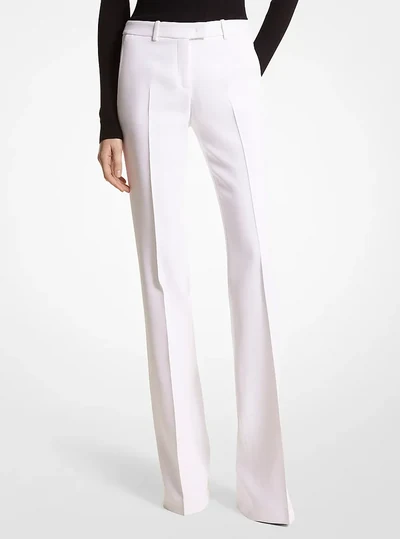 Michael Kors Collection Haylee Double Crepe Sablé Flared Trousers, OPTIC WHITE