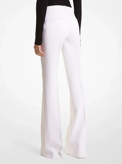 Michael Kors Collection Haylee Double Crepe Sablé Flared Trousers, OPTIC WHITE