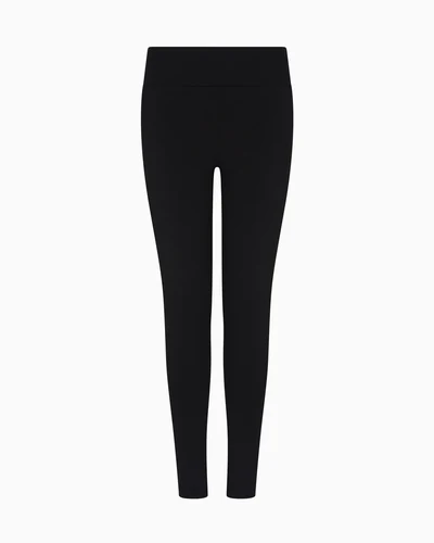 EA7 Stretch legging in cotton jersey with high waist Core Lady, Black