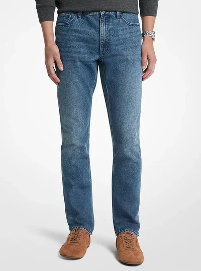 Michael Kors Mens Parker Slim-Fit Denim Jeans, DUSK BLUE WASH