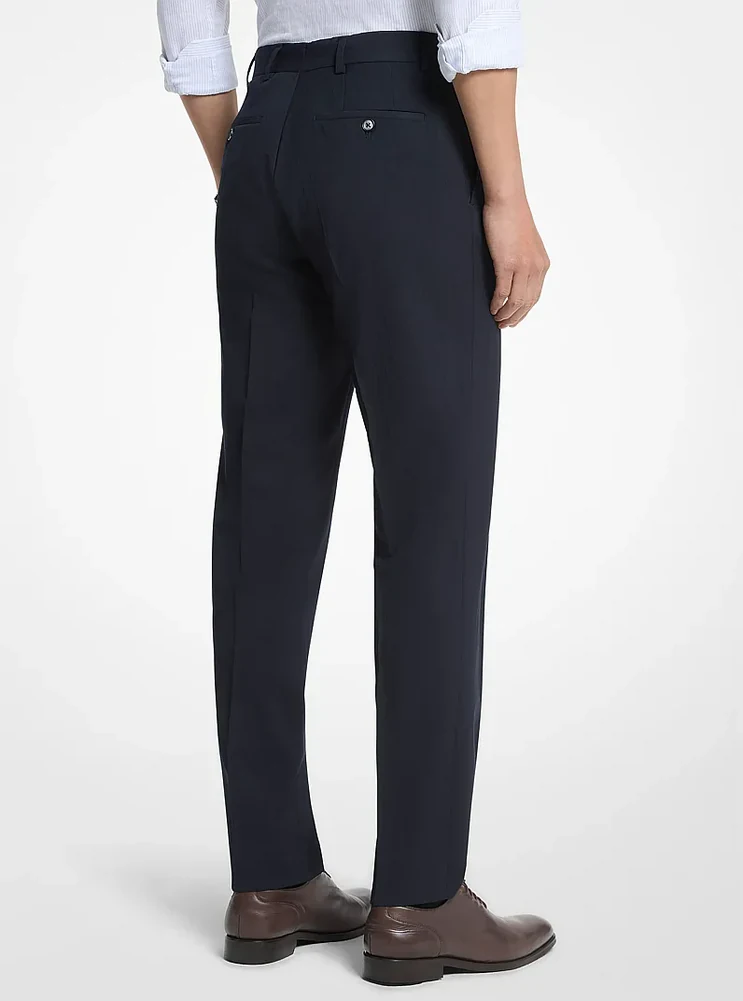 Michael Kors Mens Slim-Fit Dobby Stripe Trousers, Navy