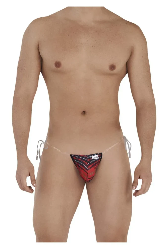 Candyman Men's Underwear 99571X Invisible Micro G-String Color Red Prints, Red Prints